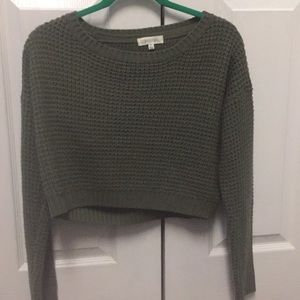 Olive green cropped sweater